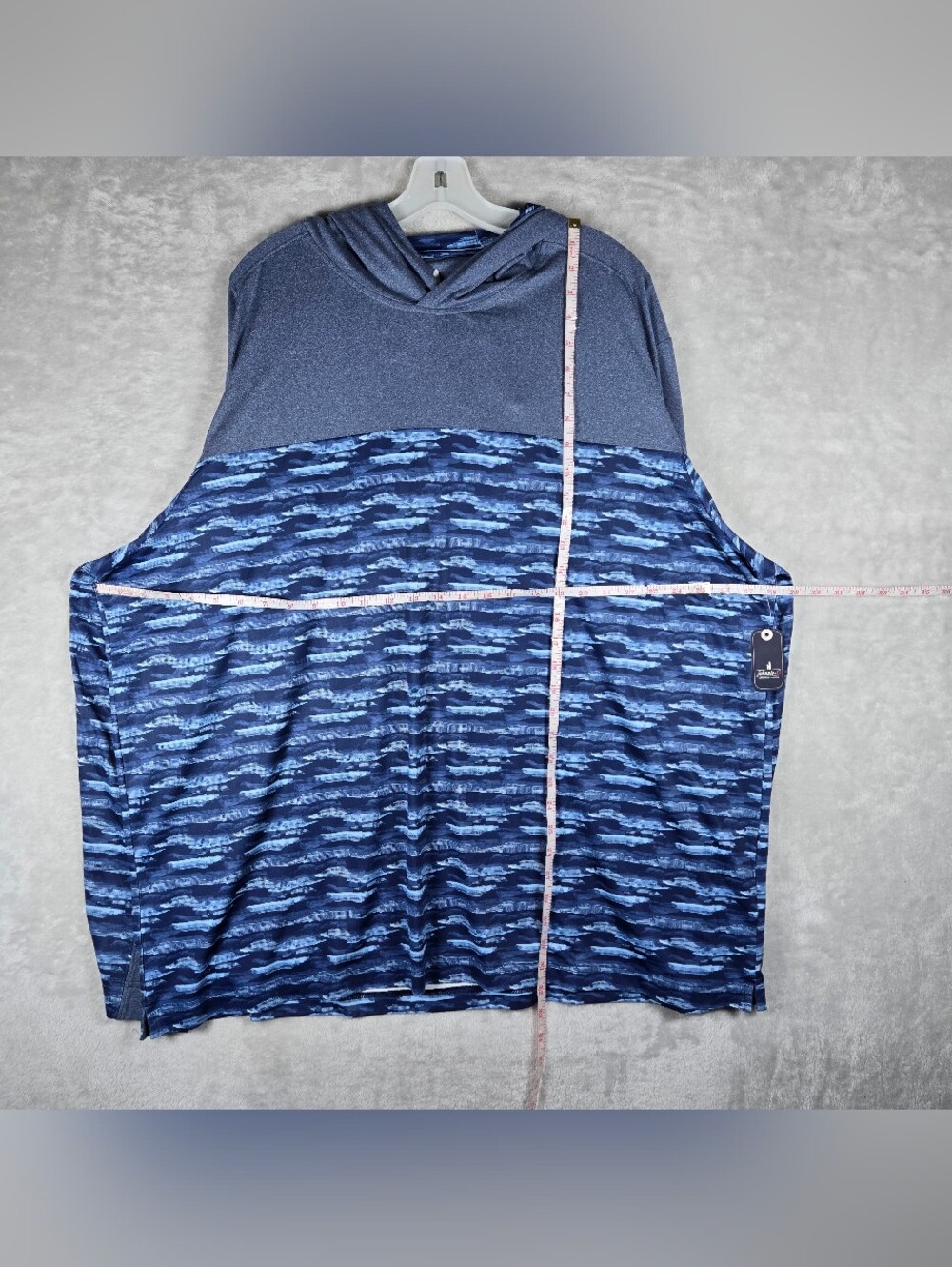 Johnnie-O Braden Mens XXXL 3XL Blue Graphic Performance Sun Hoodie JMHO1160 NWT - Picture 6 of 11